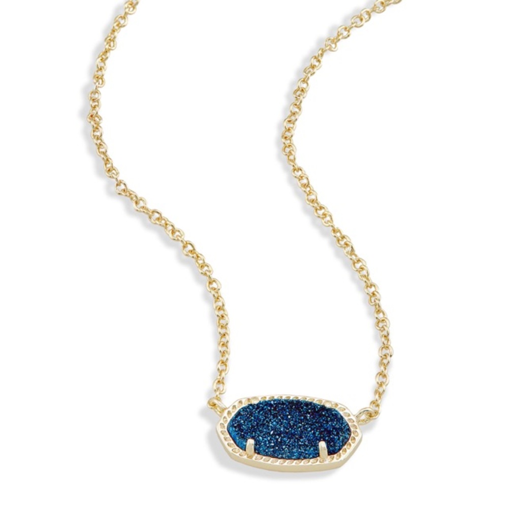 Kendra Scott “Elisa” Necklace-Gold with Blue Druzy